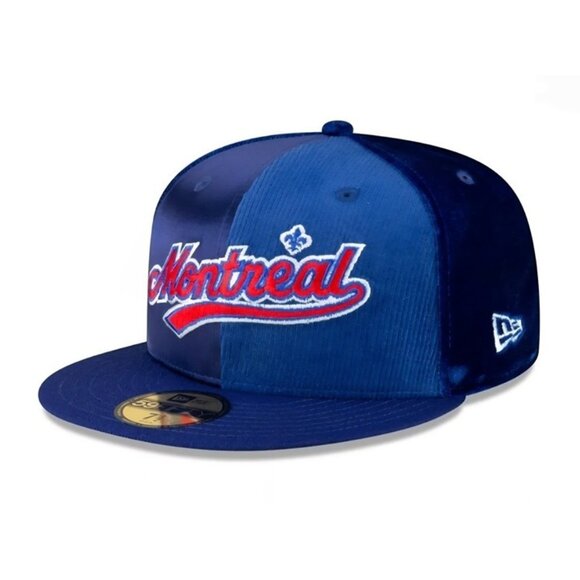 New Era 59Fifty Montreal Expos Satin & Corduroy 7 1/4 Fitted Cap - Picture 1 of 6